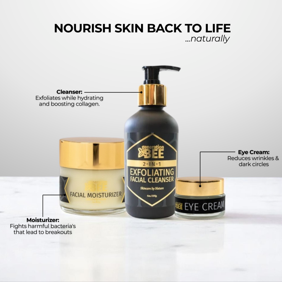 Skincare products with  Generation Bee   labels 