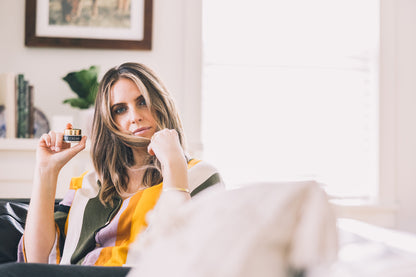  A Girl with Generation Bee eye cream setting on the couch 