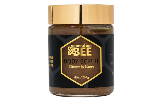 Body Scrub jar with Generation BEE logo