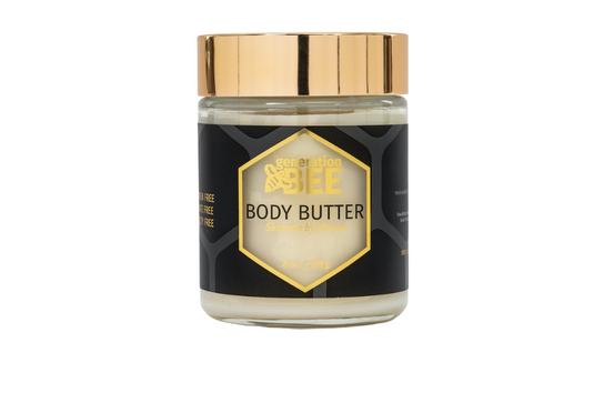 Body butter jar with Generation BEE logo