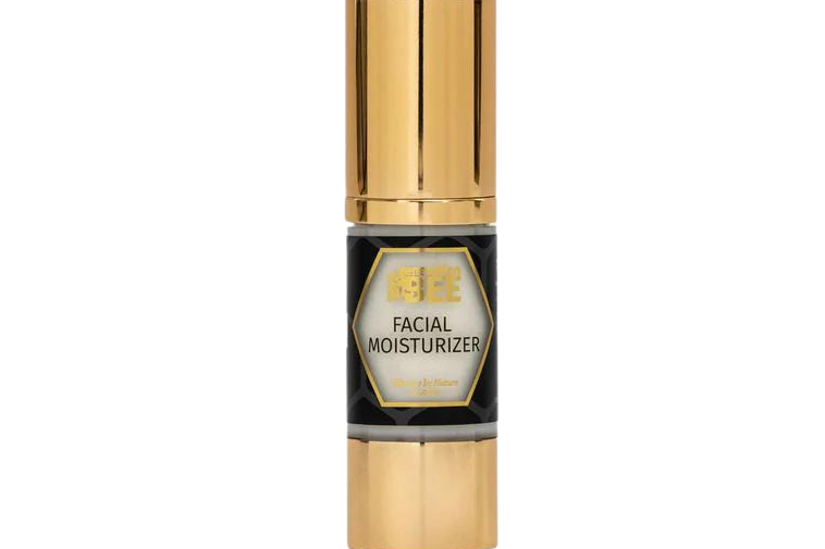 Generation Bee Facial moisturizer bottle with gold and black design
