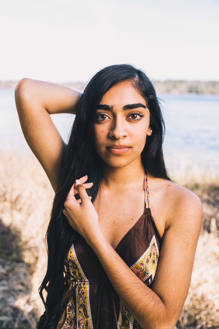 Generation Bee model outside posing 